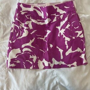J. Crew Purple and White Mini Skirt with Pockets